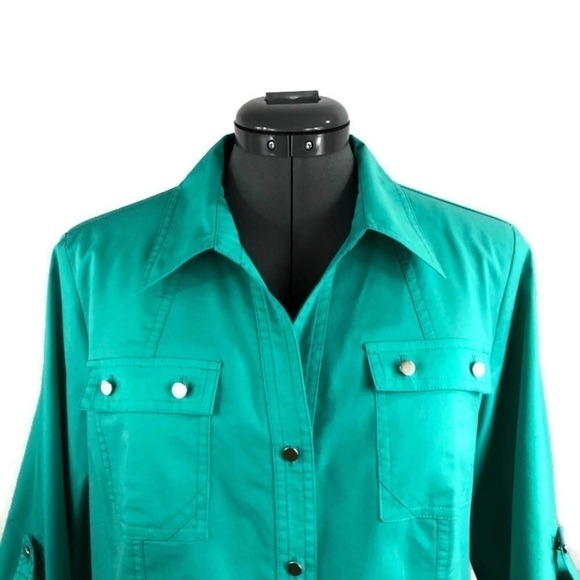 CHRISTOPHER & Banks Casual Button Down Shirt Top - Picture 3 of 8